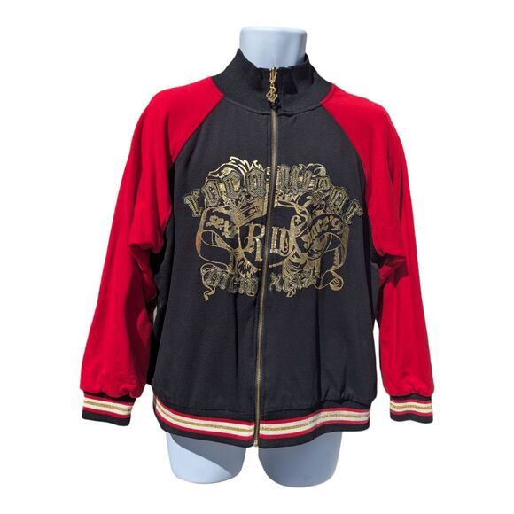 ROCAWEAR Unisex Track Jacket 90s Hip Hop Street Wear Unisex Reversible 2XL Kids - Picture 2 of 12